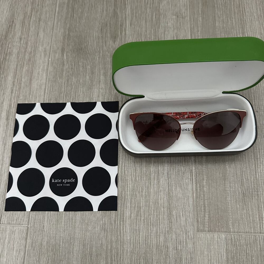 Kate Spade Women's Sunglasses Red Metal Cat 03 Eye Full Rim Frame New In Box